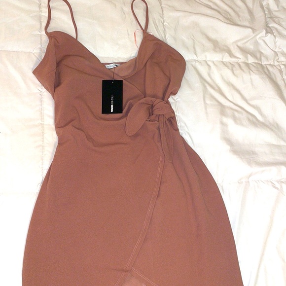 FASHION NOVA MINI MAUVE WRAP DRESS - Picture 2 of 4